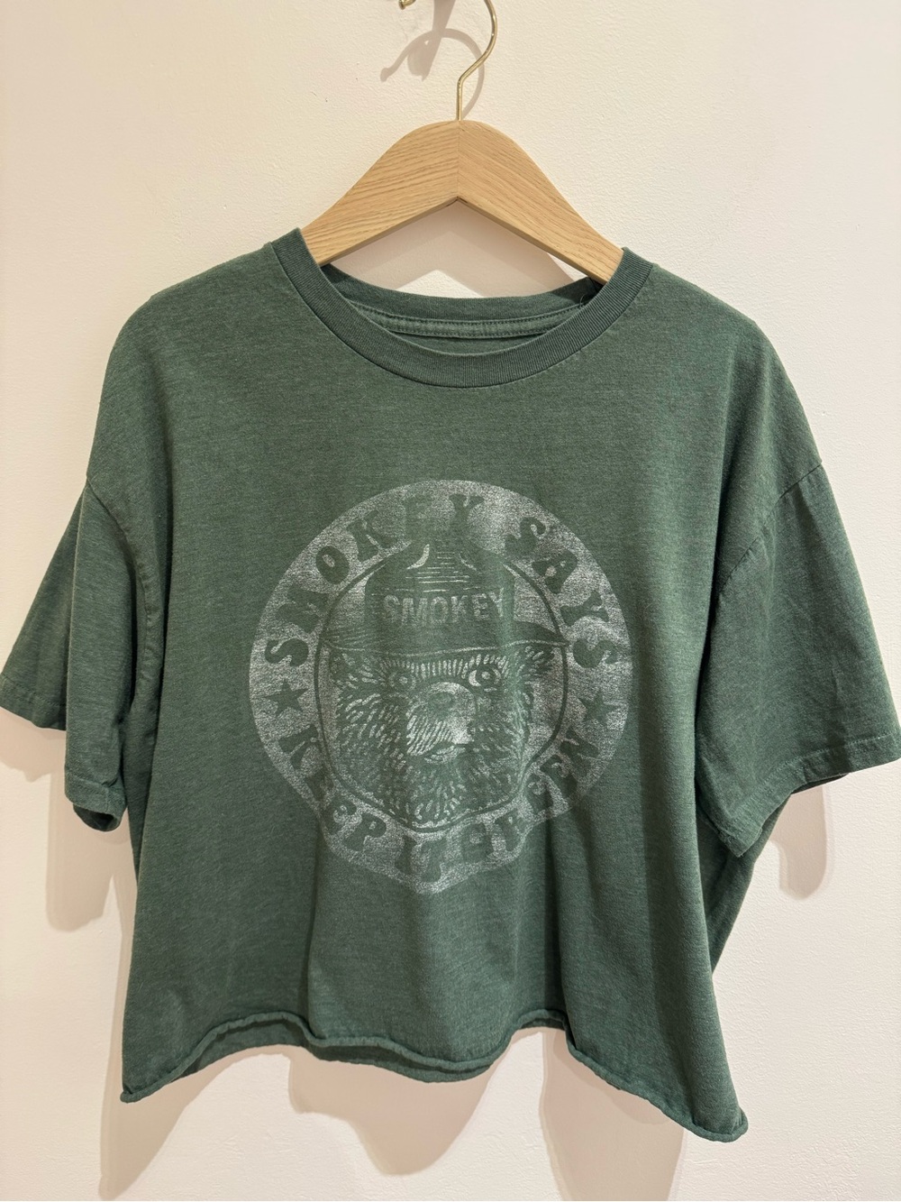 Dark Green Smokey Bear Graphic Tee L